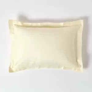 Pastel Yellow Egyptian Cotton Satin Stripe Oxford Pillowcase 330 Thread Count - Pastel Yellow - Pastel Yellow - Homescapes