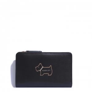 Radley Heritage Dog Outline Medium Ziptop Purse - Black