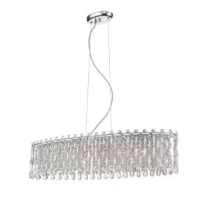 Alita Crystal 6 Light Ceiling Bar Chrome