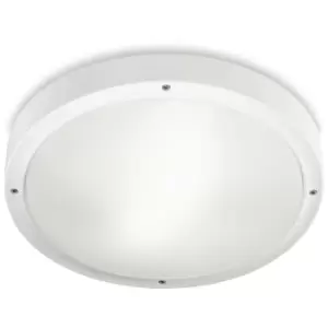 Leds-C4 Basic - Outdoor LED Round Flush Ceiling Light Basic White Dali Dimming 36cm 3225lm 3000K IP65