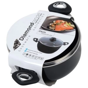 Pendeford Diamond collection Non Stick Casserole Pot & Lid 24cm