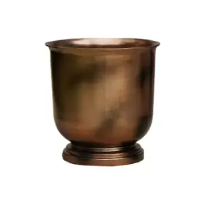 Ivyline Small Copper Outdoor Metal Urn Hampton