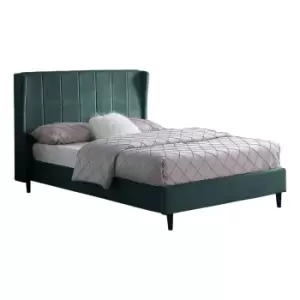 Seconique Amelia 4'6" Bed - Green Velvet Fabric