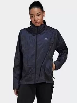 adidas Fast Running Jacket, Dark Blue, Size L, Women