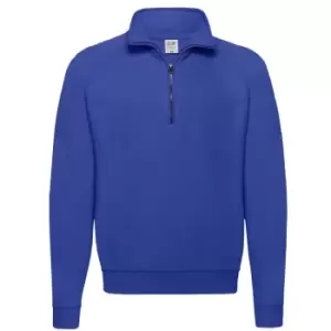 Fruit Of The Loom Mens Zip Neck Sweatshirt Top (M) (Royal)