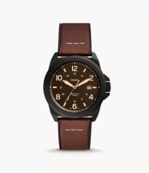 Fossil Men Bronson Three-Hand Date Dark Brown Eco Leather Watch