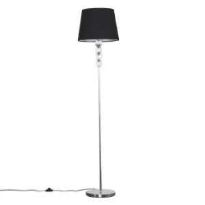 Eleanor Chrome Floor Lamp with Black Aspen Shade