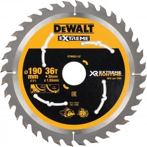 DEWALT Extreme Runtime Circular Saw Blade 190mm 36T 30mm