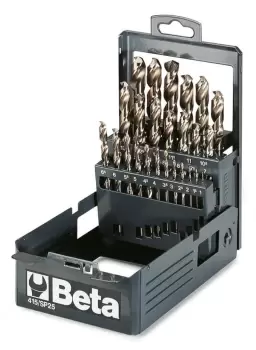 Beta Tools 415/SP25 25pc HSS-CO 8% Entirely Ground Twist Drill Set in Case