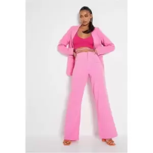 I Saw It First Hot Pink Linen Wide Leg Trousers With Tie Waist - Pink