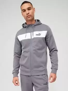 Puma Full Zip Panel Tracksuit, Grey, Size L, Men