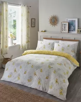 Cotton Traders Butterfly Garden Duvet Set in Yellow