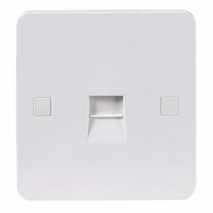 KnightsBridge Pure 4mm 1G White Telephone Extension Socket Flush Wall Switch