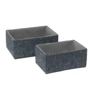 JVL Shadow Rectangular Fabric Storage Baskets Set Of 2