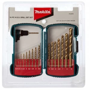 Makita 16 Piece HSS TiN Drill Bit Set