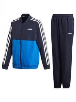 Boys, adidas Woven Youth 3 Stripe Tracksuit - Blue/Navy, Blue/Navy, Size 4-5 Years