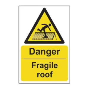 Danger Fragile Roof - RPVC (400 x 600mm)