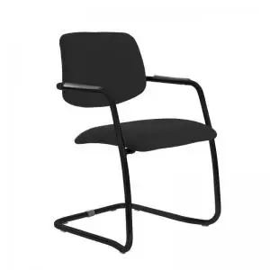 Tuba Black cantilever frame conference chair with half upholstered