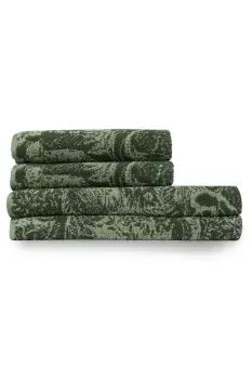 Winter Woods Animal Cotton Jacquard 4 Piece Towel Bale