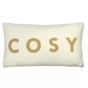 Shearling Cosy Cushion Natural, Natural / 30 x 50cm / Polyester Filled