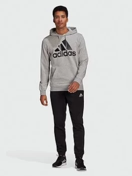 adidas Hooded Tracksuit - Medium Grey Heather, Size 48-50, Men