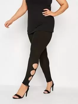 Yours Keyhole Legging Black, Size 20, Women