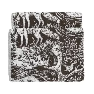 Winter Woods Animal Jacquard Hand Towel Charcoal