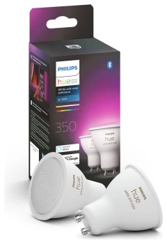 Philips Hue GU10 Colour Smart Bulb With Bluetooth - 2 Pack