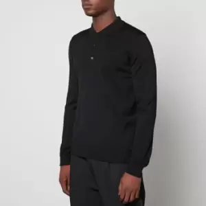 HUGO San Pepe Long-Sleeve Wool Polo Shirt - M