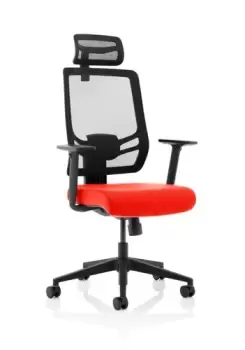 Ergo Twist Bespoke Fabric Seat Tabasco Orange Mesh Back with Headrest