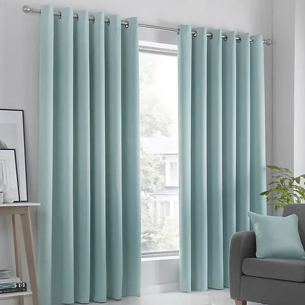 Fusion Fusion Strata Eyelet Curtains Duck Egg 117 x 183cm FS66517