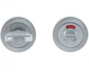 LocksOnline Circular Framed Tab Bathroom Door Lock Set with Indicator