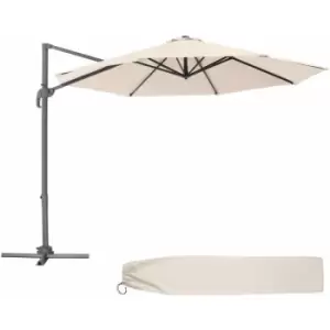 Parasol Daria with protective cover - garden parasol, overhanging parasol, banana parasol - beige - beige