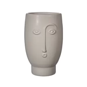 Sass & Belle Face Vase Matt Grey