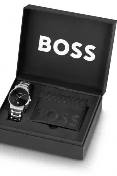 Gents Boss Confidence E Watch and Black Card Holder 1570146