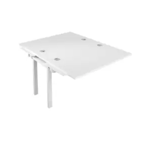 Telescopic Sliding 2 Person White Bench Extension with Cable Port - 1200 X 800 - White Frame