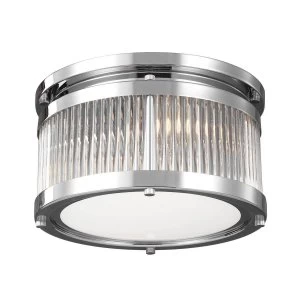 3 Light Bathroom Flush Mount Ceiling Light Chrome IP44, G9