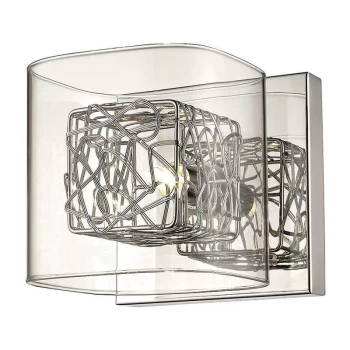 Spring Lighting - 1 Light Indoor Glass Wall Light Chrome, G9