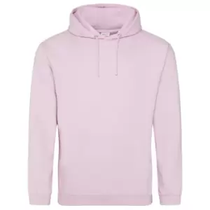 Awdis Unisex College Hooded Sweatshirt / Hoodie (L) (Baby Pink)