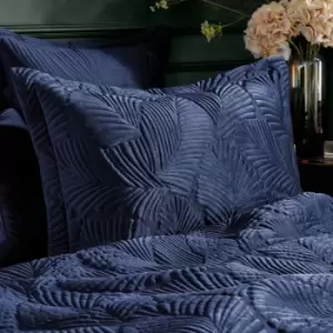 Paoletti Palmeria Oxford Pillowcase Polyester Cotton Navy