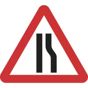 Zintec 750mm Triangular Road Narrows Right Road Sign with Frame