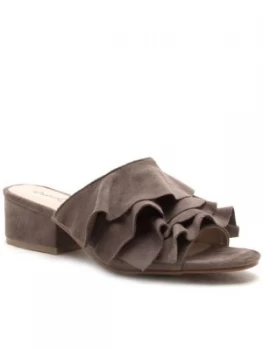 Qupid Cass ruffle mule Grey