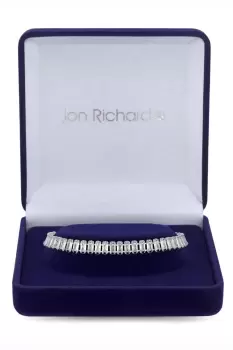 Rhodium Plated Cubic Zirconia Baguette Bracelet - Gift Boxed