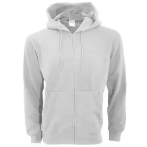 SG Mens Plain Full Zip Hooded Sweatshirt (XL) (Light Oxford)