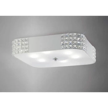 Ceiling light Denver 6 lights white / crystal