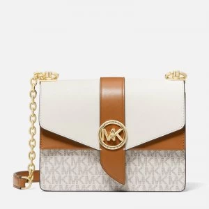 Michael Kors Womens Greenwich Small Cross Body Bag - Vanilla/Acorn