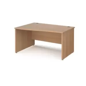 Office Desk Left Hand Wave Desk 1400mm Beech Top And Panel End Leg Maestro 25