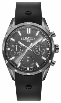 Roamer 508982 45 55 05 Mens Superior Day Date Rubber Strap Wrist Colour - Black