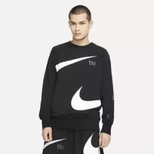 Nike Sportswear Swoosh Mens Semi-Brushed Back Fleece Sweater - Black