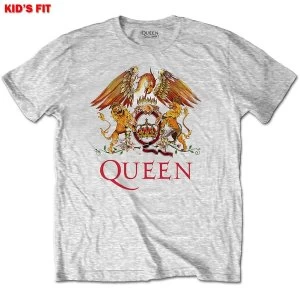 Queen - Classic Crest Kids 7 - 8 Years T-Shirt - Grey